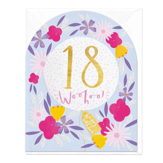 Whistlefish Arch Card - Eighteen Cheers Birthday Arch Card