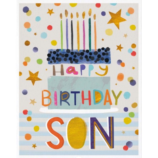 Whistlefish Card -  Birthday Son Cake Birthday Card (DELIVERY TO EU ONLY)