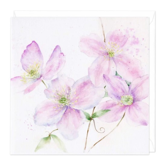 Whistlefish Card -  Clematis Blank Card (DELIVERY TO EU ONLY)