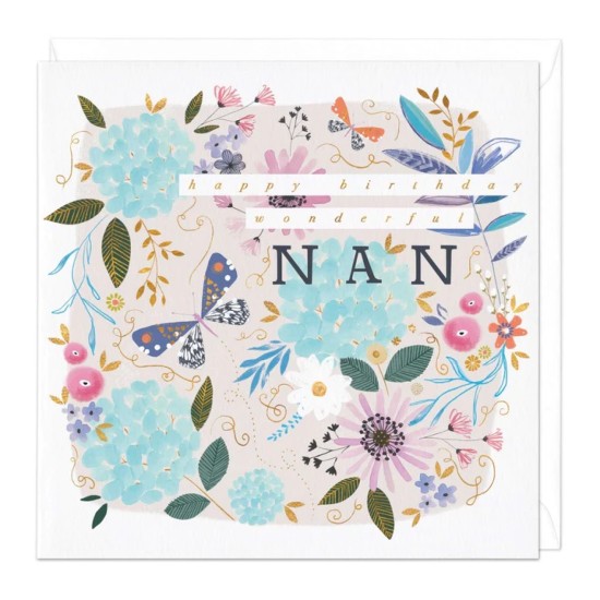 Whistlefish Card -  Nan / Grandma Flowers Birthday Card (DELIVERY TO EU ONLY)