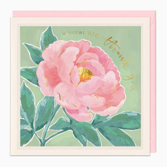Whistlefish Card - Peony Thank You Card