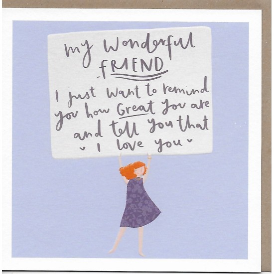 Whistlefish Card - Wonderful Friend I Love You Card