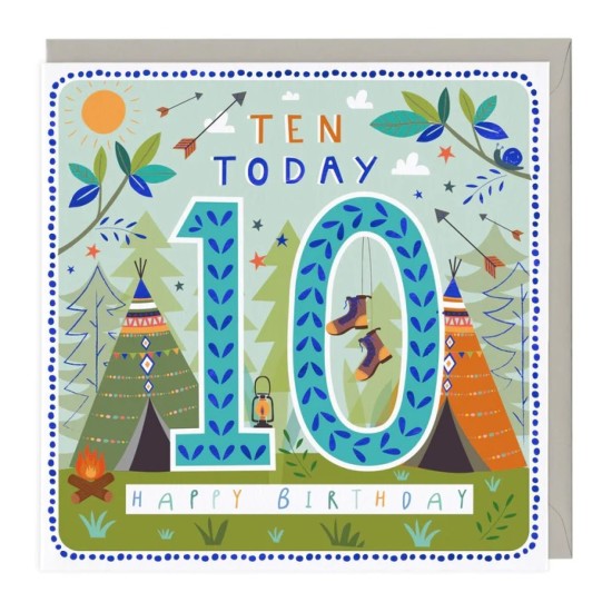Whistlefish Card - 10 Today Children's Birthday Card (DELIVERY TO EU ONLY)