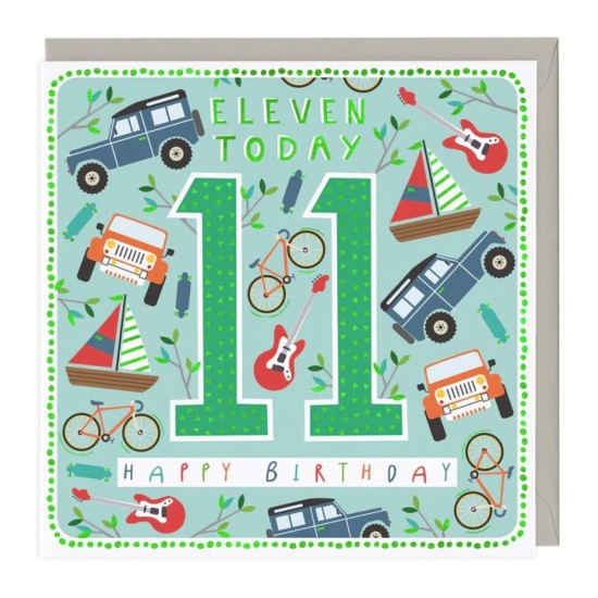 Whistlefish Card - 11 Today Children's Birthday Card (DELIVERY TO EU ONLY)
