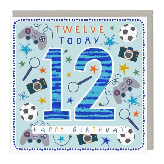 Whistlefish Card - 12 Today Children's Birthday Card (DELIVERY TO EU ONLY)