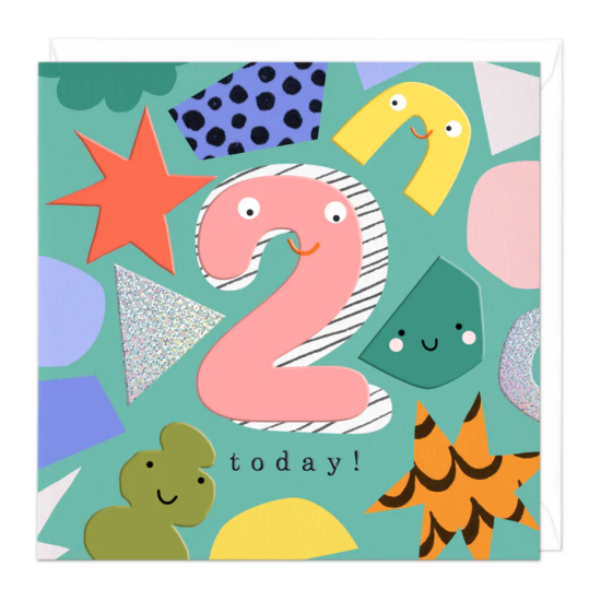 Whistlefish Card - 2 Today! Birthday Shapes Card