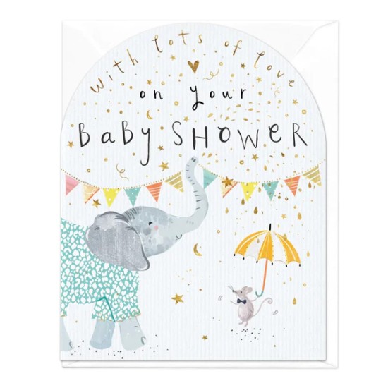 Whistlefish Card - Baby shower elephants (DELIVERY TO EU ONLY)