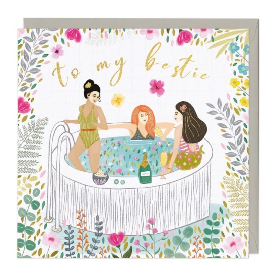 Whistlefish Card - Bestie Hot Tub Birthday Card (DELIVERY TO EU ONLY)