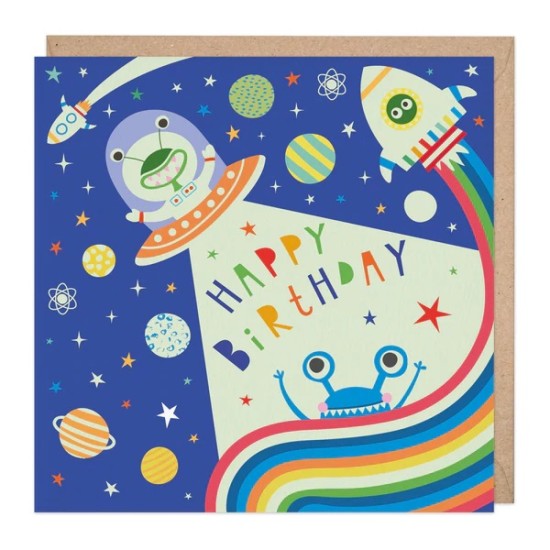 Whistlefish Card - Birthday Aliens (DELIVERY TO EU ONLY)