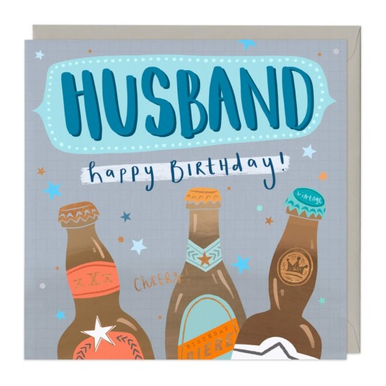 Whistlefish Card - Birthday Beers Husband (DELIVERY TO EU ONLY)
