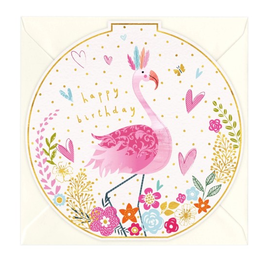 Whistlefish Card - Birthday Flamingo (DELIVERY TO EU ONLY)