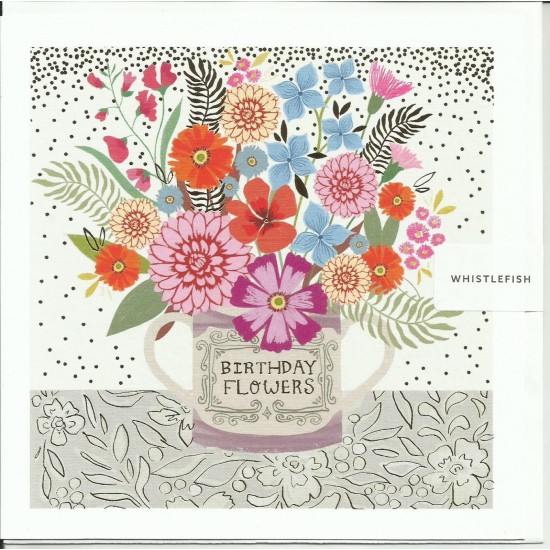 Whistlefish Card - Birthday Flowers (DELIVERY TO EU ONLY)