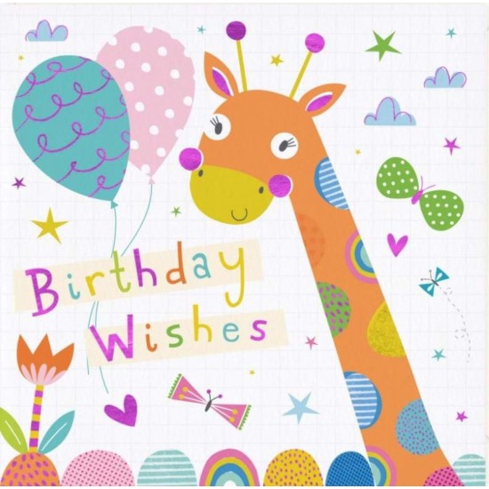 Whistlefish Card - Birthday Giraffe Birthday Card (DELIVERY TO EU ONLY)