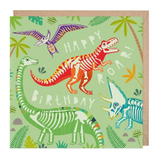Whistlefish Card - Birthday Glow In The Dark Dinosaurs (DELIVERY TO EU ONLY)