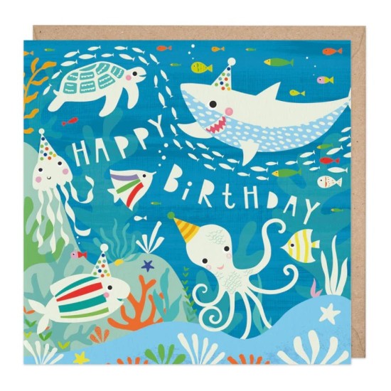 Whistlefish Card - Birthday Glow In The Dark Under The Sea