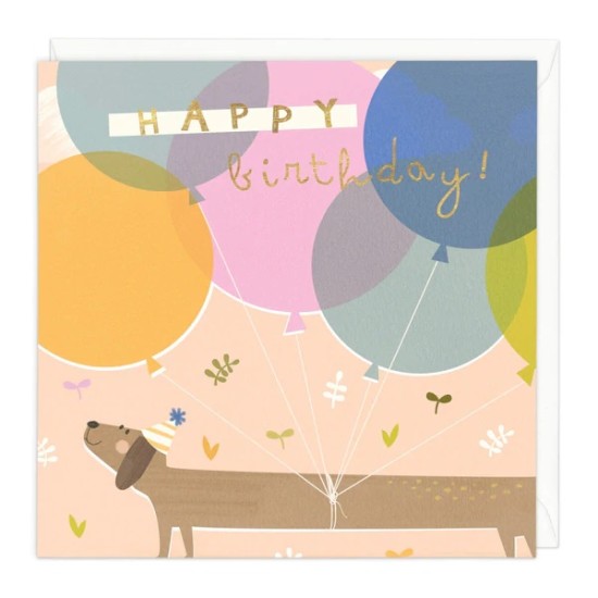 Whistlefish Card - Birthday Sausage Dog (DELIVERY TO EU ONLY)