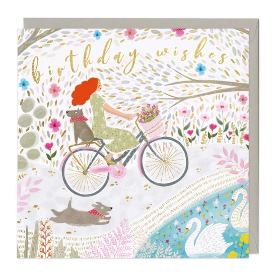 Whistlefish Card - Birthday Wishes Bike Birthday Card (DELIVERY TO EU ONLY)