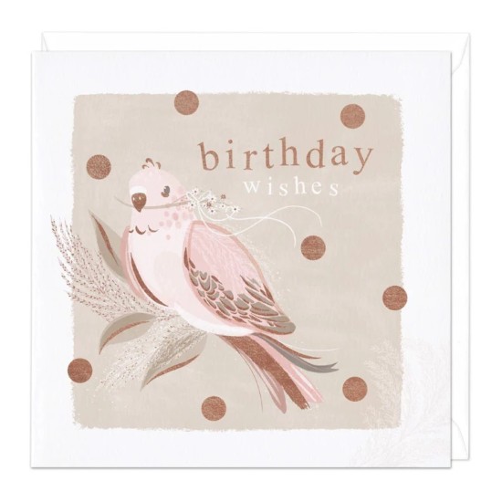 Whistlefish Card - Birthday Wishes Bird Birthday Card (DELIVERY TO EU ONLY)