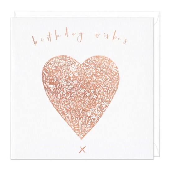 Whistlefish Card - Birthday Wishes Heart Birthday Card (DELIVERY TO EU ONLY)