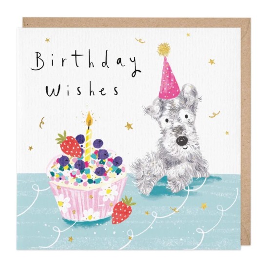 Whistlefish Card - Birthday Wishes Schnauzer (DELIVERY TO EU ONLY)
