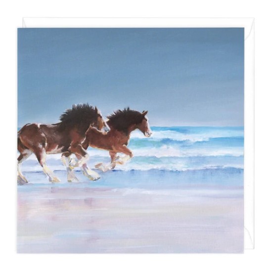 Whistlefish Card - Blank Horses