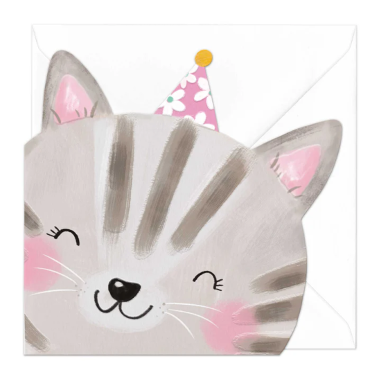 Whistlefish Card - Carly The Cat Cut-Out Card