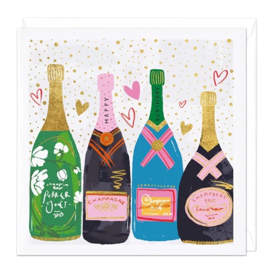 Whistlefish Card - Champagne Bottles Birthday Card (DELIVERY TO EU ONLY)