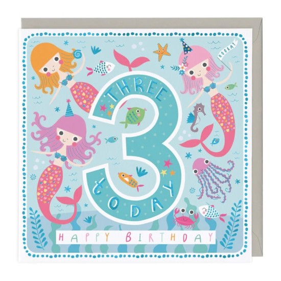 Whistlefish Card - Children's 3rd Birthday Card (DELIVERY TO EU ONLY)