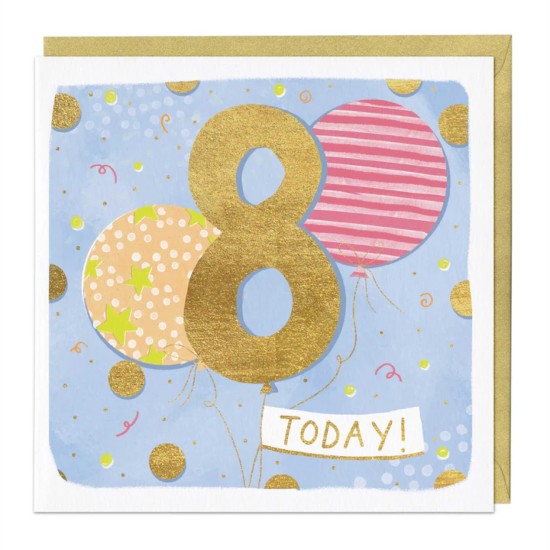 Whistlefish Card - Children's Age 8 Birthday Card (DELIVERY TO EU ONLY)