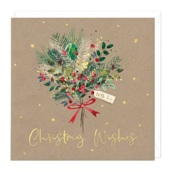 Whistlefish Card - Christmas Wishes With Love Card (DELIVERY TO EU ONLY)