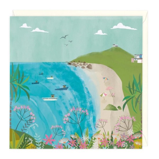 Whistlefish Card - Coast and Boats - Blank (DELIVERY TO EU ONLY)