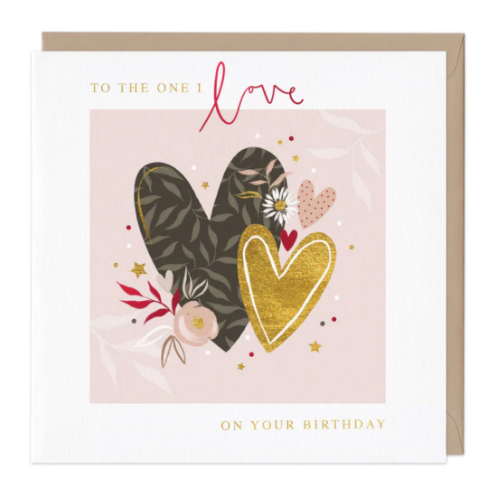 Whistlefish Card - Delicate Hearts Birthday Card