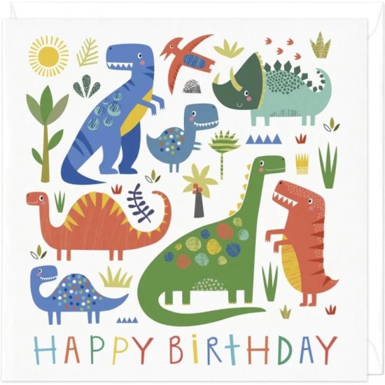Whistlefish Card - Dinosaurs Children's Birthday (DELIVERY TO EU ONLY)