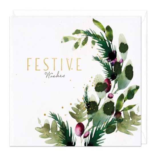 Whistlefish Card - Festive Wishes White Fir Card (DELIVERY TO EU ONLY)