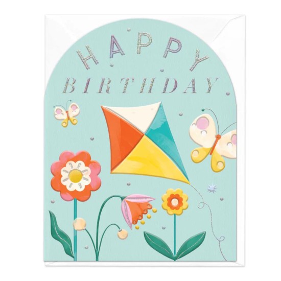Whistlefish Card - Flying Kite Birthday Arch Card