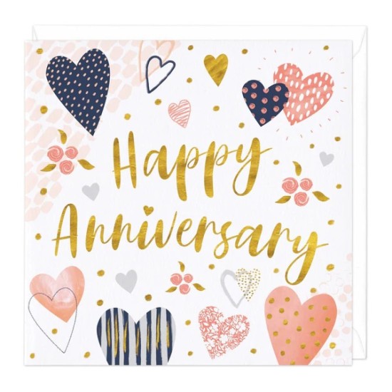 Whistlefish Card - Happy Anniversary Hearts (DELIVERY TO EU ONLY)