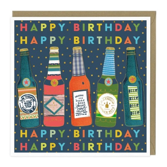 Whistlefish Card - Happy Birthday Bottles Of Beer (DELIVERY TO EU ONLY)