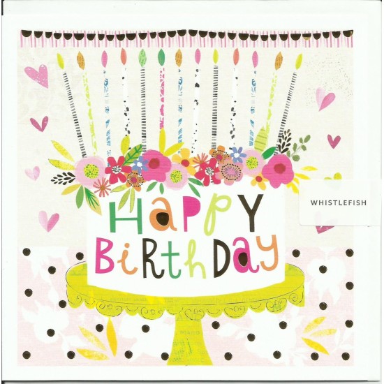 Whistlefish Card - Happy Birthday Cake Birthday Card (DELIVERY TO EU ONLY)