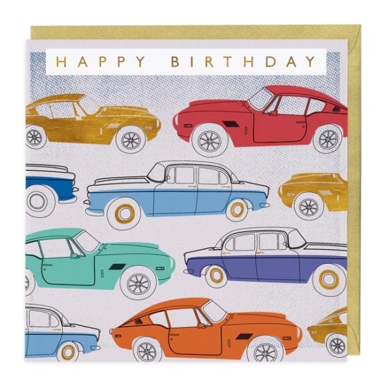 Whistlefish Card - Happy Birthday Cars (DELIVERY TO EU ONLY)