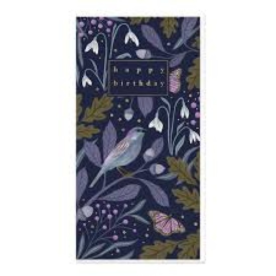 Whistlefish Card - Happy Birthday Floral Bird Card