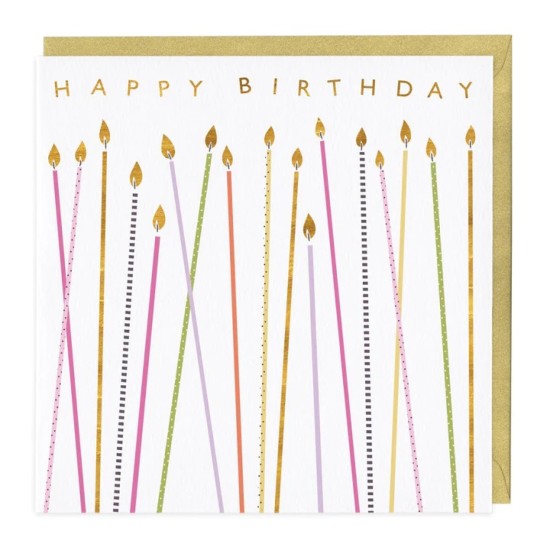 Whistlefish Card - Happy Birthday Long Candles (DELIVERY TO EU ONLY)
