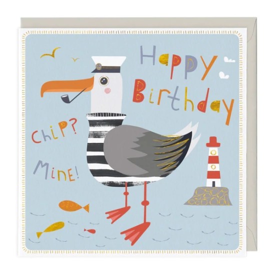 Whistlefish Card - Happy Birthday Seagul (DELIVERY TO EU ONLY)