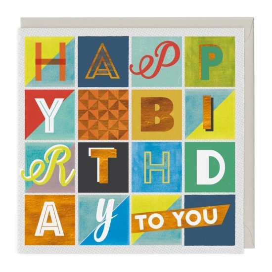 Whistlefish Card : Happy Birthday Squares (DELIVERY TO EU ONLY)