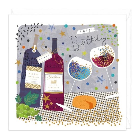 Whistlefish Card - Happy Birthday wine card (DELIVERY TO EU ONLY)