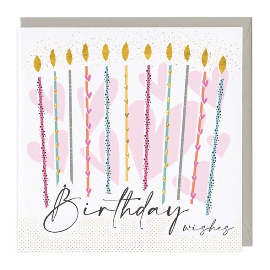 Whistlefish Card - Happy Birthday Wishes Candles (DELIVERY TO EU ONLY)