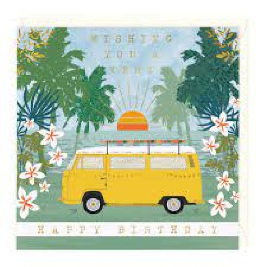 Whistlefish Card - Happy Campervan Birthday Card (DELIVERY TO EU ONLY)