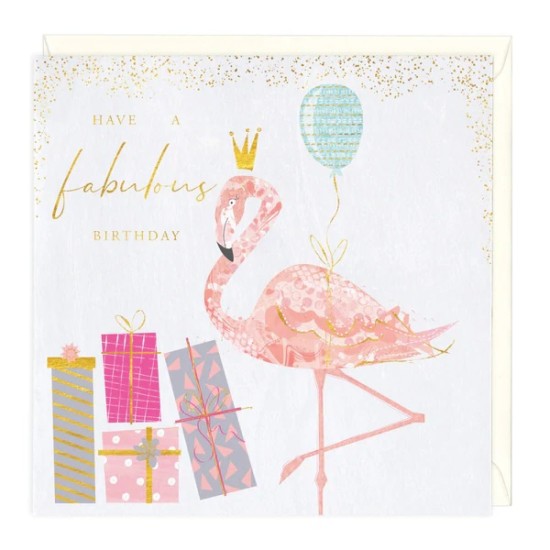 Whistlefish Card - Have A Fabulous Birthday Flamingo
