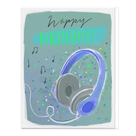 Whistlefish Card - Headphones Birthday Card (DELIVERY TO EU ONLY)