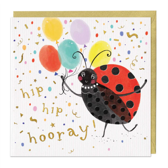 Whistlefish Card - Hip Hip Hooray Ladybird Card
