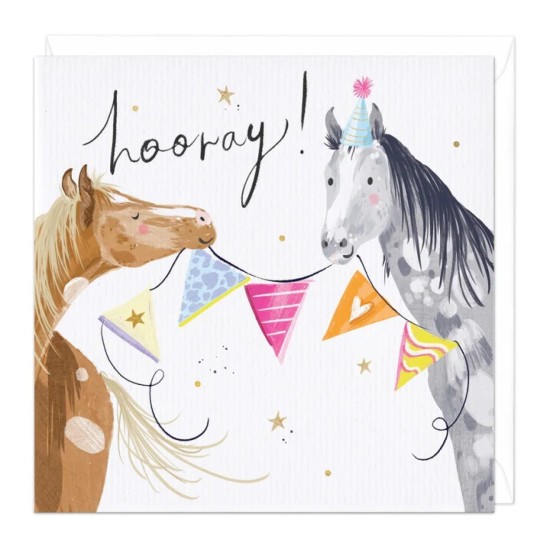 Whistlefish Card - Hooray Horses Birthday Card (DELIVERY TO EU ONLY)